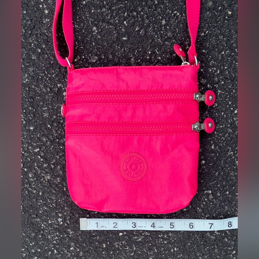 Kipling | Keiko | Crossbody | Mini | Vibrant | Neon | Pink | Nylon | Adjustable - Picture 3 of 10